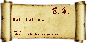 Bein Heliodor névjegykártya